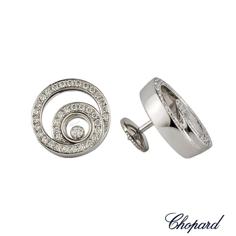 Chopard Happy Bubbles White Gold Diamond Earrings 836983-1001